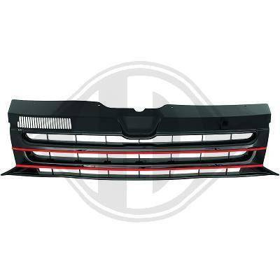 GRILL VW T5 09-15 BEZ ZNACZKA BLACK RED