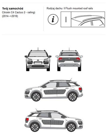 Bagażnik dachowy CRUZ AIRO FUSE Citroen C4 Cactus 14-18