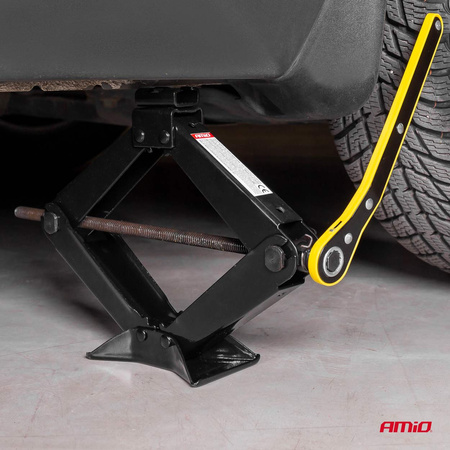 Podnośnik trapezowy 2T 2000 kg z kluczem grzechotką + rękawiczki robocze AMIO-02479