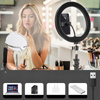 LAMPA PIERŚCIENIOWA STOJĄCA 10" LED 3 TRYBY STATYW PILOT ŁADOWANIE USB RING SELFIE