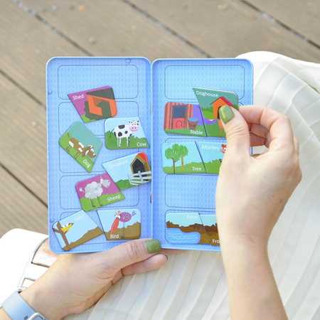 Gra magnetyczna The Purple Cow - Puzzle Zwierzęta i ich domy