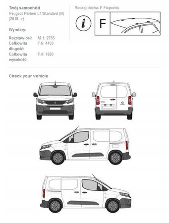 Bagażnik dachowy Berlingo Partner 2018 Combo Cruz