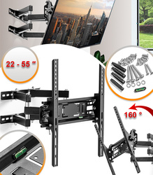 UCHWYT DO TELEWIZORA LCD 26 - 55″ U5 WIESZAK DO TV OBROTOWY MOCNY DO 50 KG Z REGULACJĄ NACHYLENIA