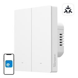 Smart wall switch SONOFF M5-2C-80W Matter (2-channel, to frame)