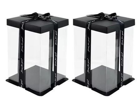 PUDEŁKO NA MISIA Z PŁATKÓW RÓŻY 40 CM TRANSPARENTNE OZDOBNA WSTĄŻKA GIFT BOX