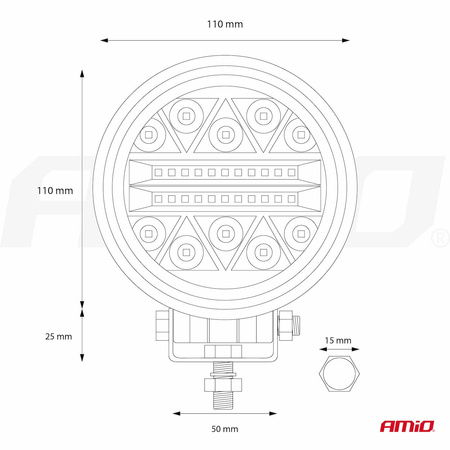 Lampa robocza halogen LED szperacz AWL16 26LED 12V 24V AMIO-02430