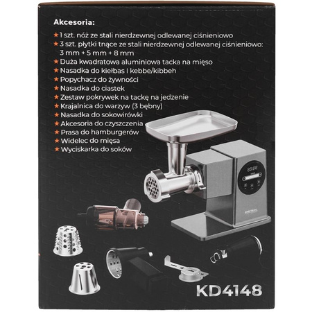 MASZYNKA DO MIELENIA MIĘSA 4KG/MIN 2500W KD4148