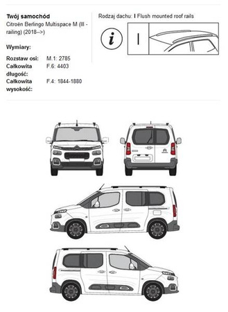 Bagażnik dachowy CRUZ AIRO FUSE Citroen Berlingo Multispace M