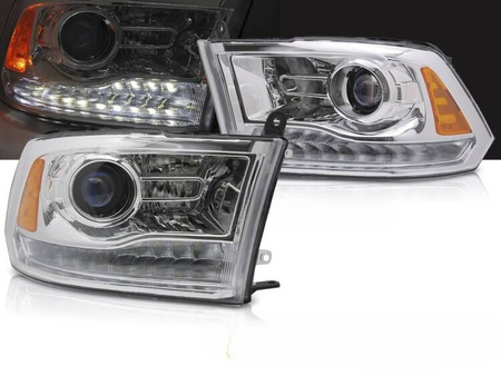 Lampy przednie Dodge Ram 09-18 CHROME