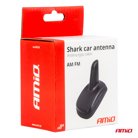 Antena samochodowa ze wzmacniaczem uniwersalna typu rekin z wtykiem DIN AMIO-04159