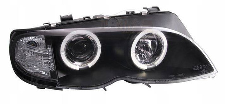 Reflektory lampy przednie BMW E46 RINGI BLACK Seda