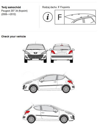 Bagażnik dachowy Airo Fix Dark Peugeot 207 3d 5d