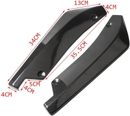 Spojlery zderzaka/ splittery rozmiar 345x350mm carbon
