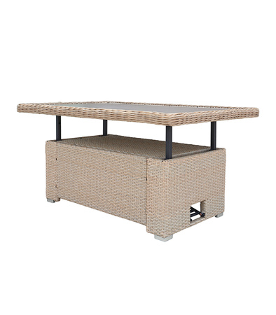 ZESTAW MEBLI OGRODOWYCH BARLETTA TECHNORATTAN TRWAŁY DUŻY NOWOCZESNY PODUSZKI STÓŁ DO OGRODU NA TARAS DLA 5 OSÓB