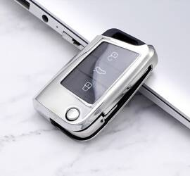 POKROWIEC NA KLUCZYK DO VW GOLF MK7/SKODA OCTAVIA III SREBRNY CLEAR