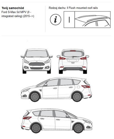 Bagażnik dachowy CRUZ AIRO FIX Ford S-MAX 2015