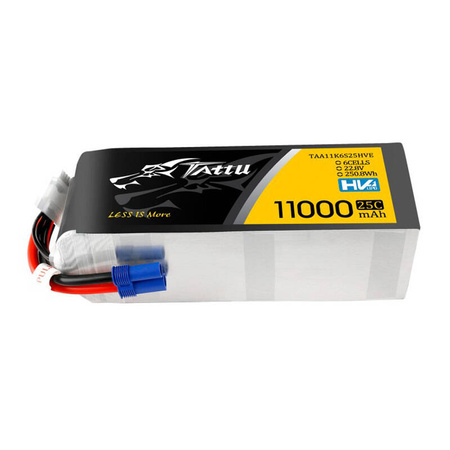 Tattu 11000MAH 22.8V HV 25C 6S1P Lipo Battery Pack with EC5 Plug