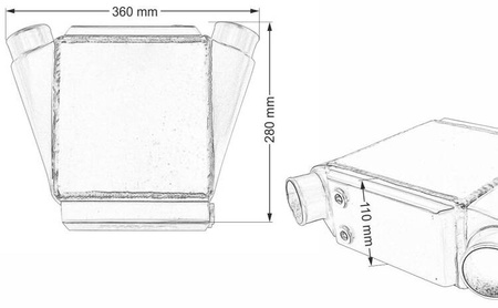 Intercooler wodny TurboWorks 220x200x110 2,5" 2x45st