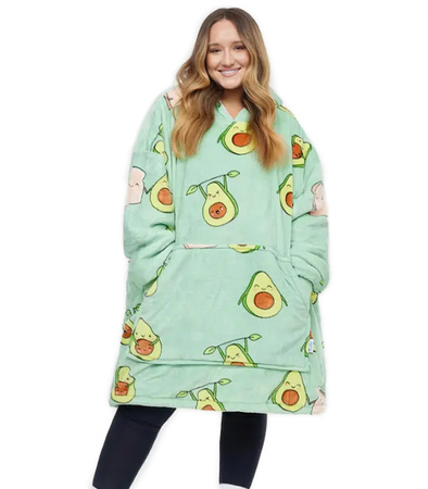 BLUZOKOC AWOKADO PONCZO BLUZA Z KAPTUREM KIESZEŃ KANGUR POLAR OVERSIZE 100% POLIESTER DLA MŁODZIEŻY DOROSŁYCH