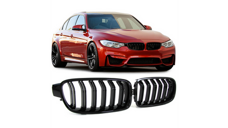 Grill sportowy podwójne żeberka Gloss Black BMW 3 F30 F31 2011-2019