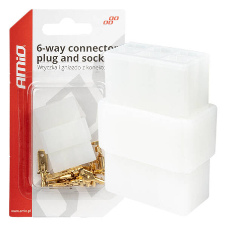 Wtyczka gniazdo kostka zł?
cze elektryczne 6 PIN + konektory AMIO-03515