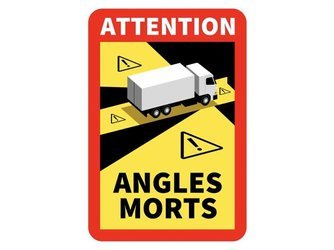 Naklejka ANGLES MORTS 25x17 cm, TIR, laminat, anty UV