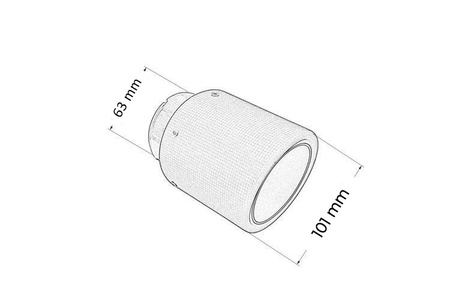 Końcówka tłumika 101mm wejście 63mm Carbon Mat