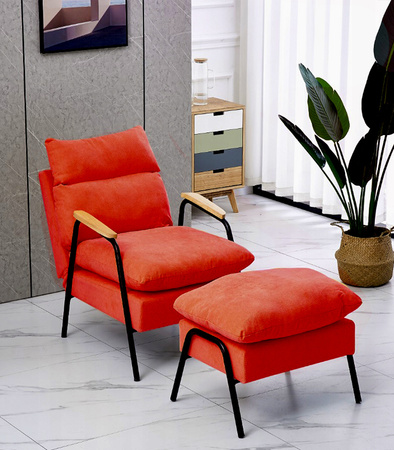 FOTEL Z PODNÓŻKIEM OSLO ROZKŁADANY REGULOWANY LEŻANKA Z PODUSZKAMI