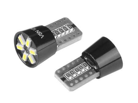 Żarówka VISION W5W (T10) 12V 6x 3014 SMD LED, CANBUS, biała, 2 szt.