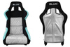 Fotel sportowy SLIDE KS2 Premium Black & Mint & Quilted Grey Welur Silver Glitter