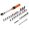 KLUCZ DYNAMOMETRYCZNY 1/4" 5-25Nm ZESTAW 32el, KD11394