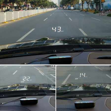 Wyświetlacz projektor na szybe LCD HUD OBD2 GPS USB M7
