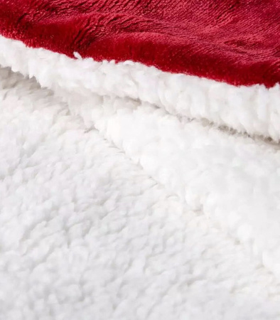 BLUZOKOC CZERWONY PONCZO BLUZA Z KAPTUREM KIESZEŃ KANGUR POLAR OVERSIZE 100% POLIESTER DLA MŁODZIEŻY DOROSŁYCH