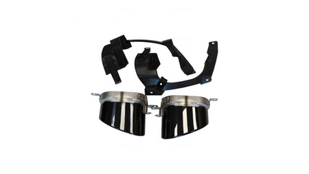 Tylny dyfuzor Czarny Tail Pipes AUDI A7 Facelift 2016-2018 Sport-RS7-Style
