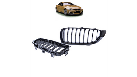 Grill sportowy pojedyncze żeberka Gloss Black  BMW 4 (F32, F82) Coupe (F33, F83) Cabrio (F36) Gran Coupe 2013-2021