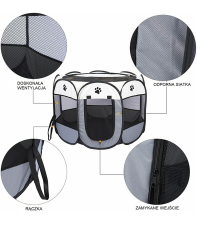 KOJEC DLA PSA KOTA ROZMIAR S SKŁADANY PRZENOŚNY LEGOWISKO KLATKA ZAGRODA
