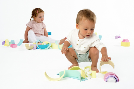 DENA Duża Silikonowa Tęcza Pastel - 12 elementów