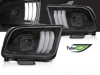 Lampy Przednie FORD MUSTANG 04-09 Tube Light Black
