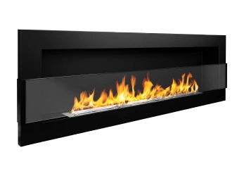 BIOKOMINEK 1200X400 czarny Strukturalny z  szybą