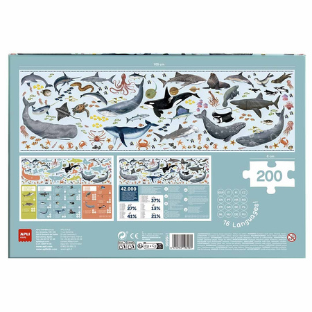 Puzzle edukacyjne Apli Kids - Zagrożone zwierzęta Ocean 6+