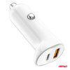 Ładowarka samochodowa USB-A+ USB-C 20W AMIO-03875