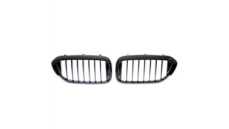 Grill sportowy pojedyncze żeberka Gloss Black  BMW 5 (G30, F90) Sedan (G31) Touring przed liftem 2017-2020