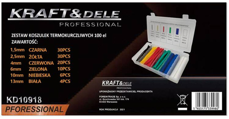 Koszulki rurki termokurczliwe zestaw 100szt. KD10918