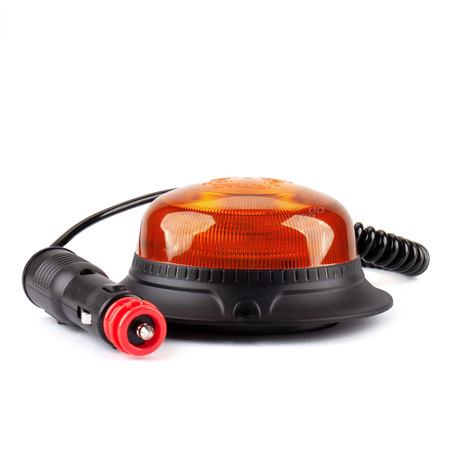 Lampa ostrzegawcza błyskowa mini kogut 18 LED magnes niska R65 R10 12V 24V W21m AMIO-02925