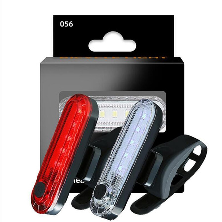 LAMPKA ROWEROWA LED TYŁ PRZÓD USB 50 LUMENÓW NA ROWER
