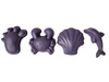 Silikonowe Foremki do piasku 4 szt. Scrunch - Purpurowy