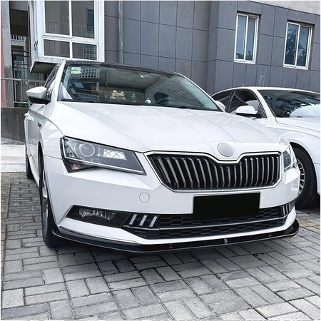 Spojler/ splitter przedniego zderzaka SKODA SUPERB MK3 czarny połysk