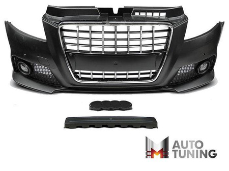 ZDERZAK AUDI A3 08-12 S8 STYLE CHROME BLACK PDC