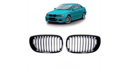 Grill sportowy pojedyncze żeberka Gloss Black BMW 3 E46 Facelift 2003-2006
