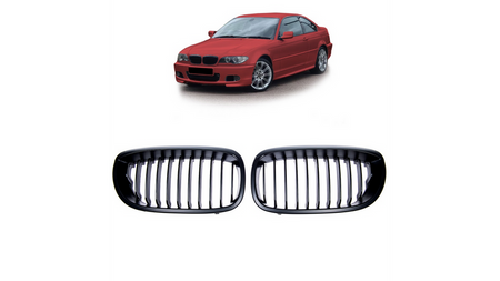 Grill sportowy pojedyncze żeberka Matt Black BMW 3 E46 Facelift 2003-2006